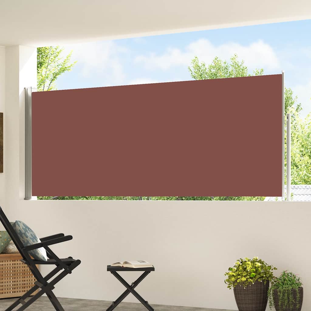 vidaXL Patio Retractable Side Awning 117x514 cm Brown