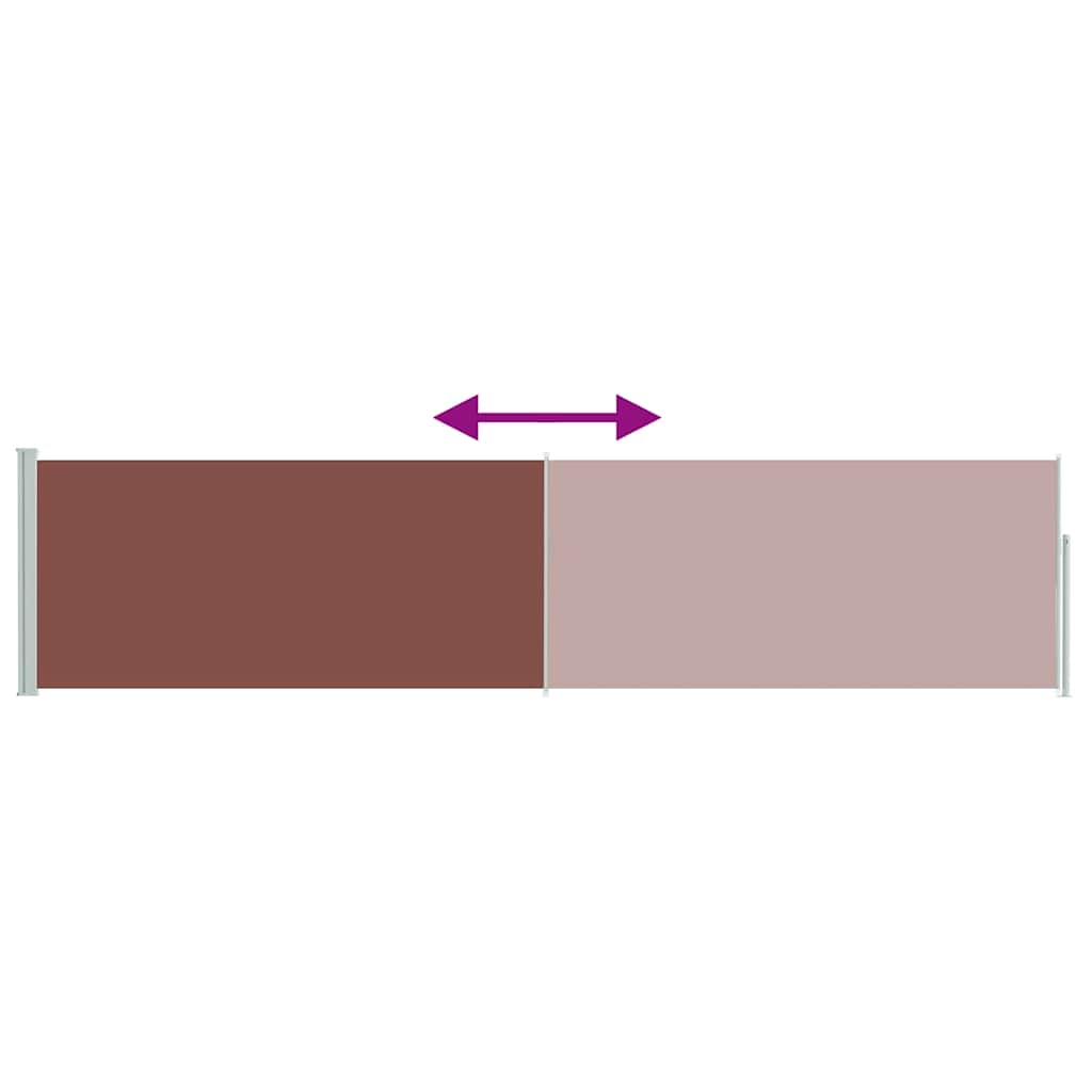 vidaXL Patio Retractable Side Awning 117x514 cm Brown