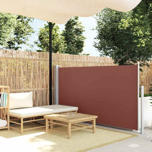 vidaXL Patio Retractable Side Awning 120x500 cm Brown