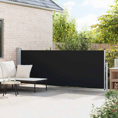 vidaXL Patio Retractable Side Awning 140x514 cm Black