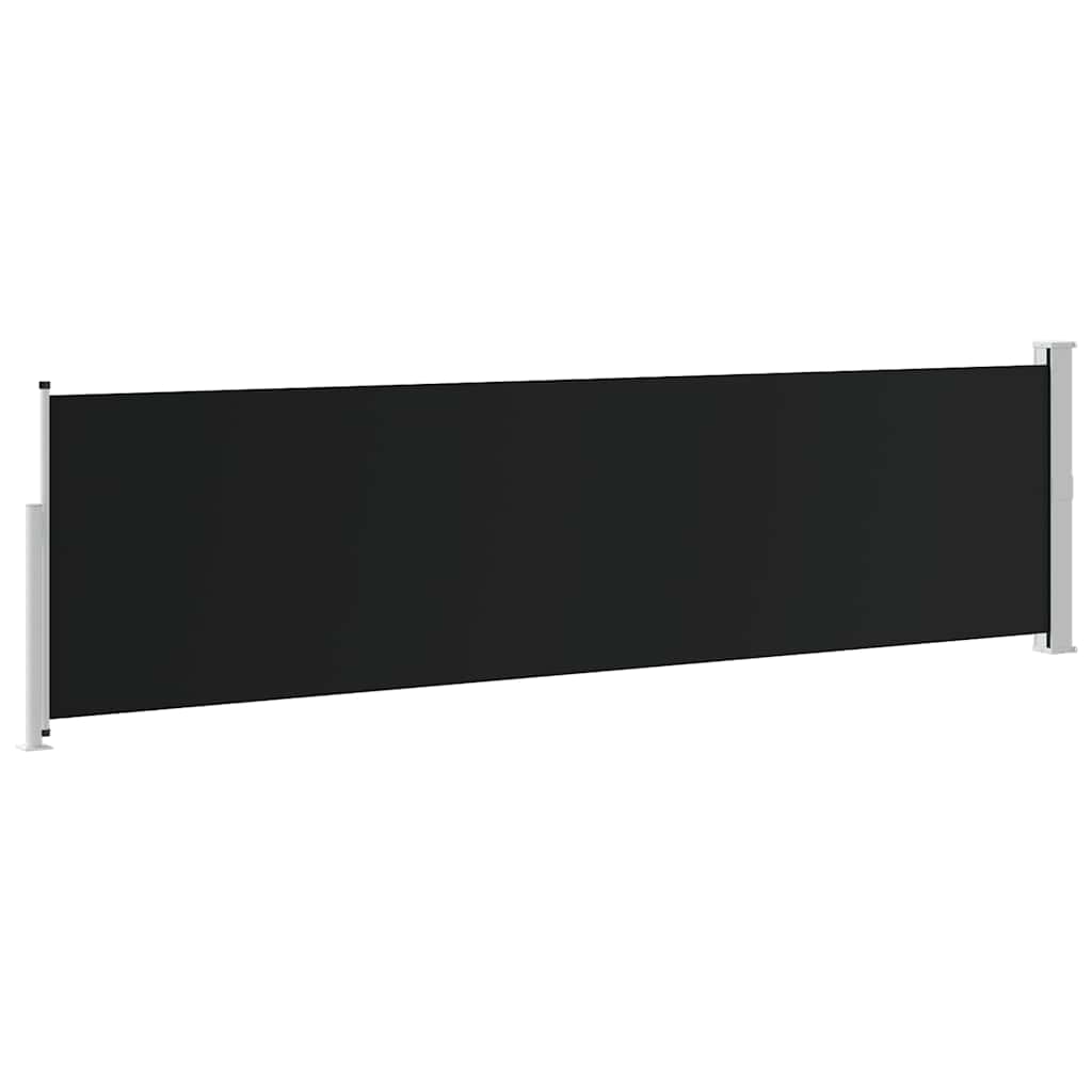 vidaXL Patio Retractable Side Awning 140x514 cm Black
