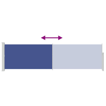 vidaXL Patio Retractable Side Awning 140x500 cm Blue
