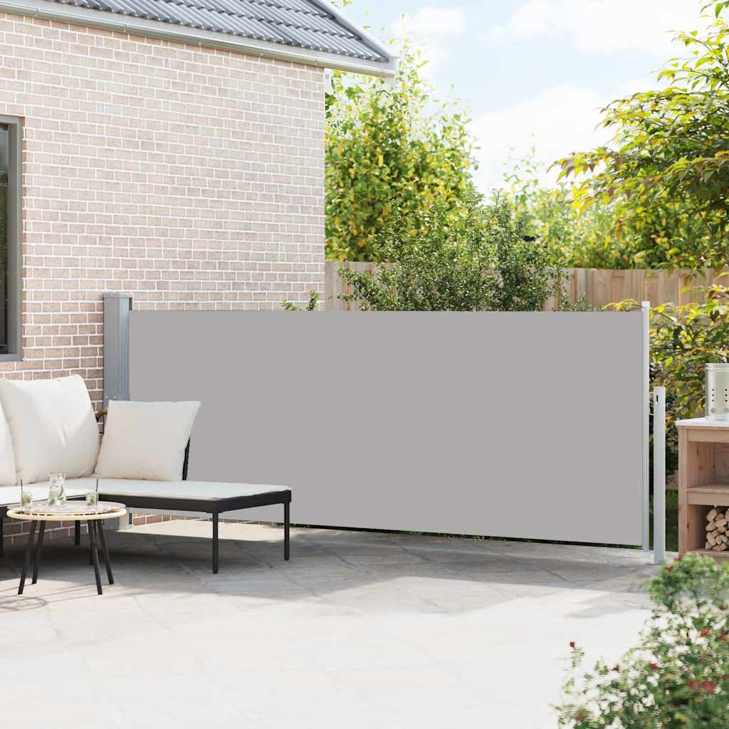 vidaXL Patio Retractable Side Awning 140x514 cm Grey