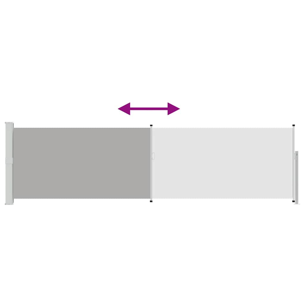 vidaXL Patio Retractable Side Awning 140x514 cm Grey