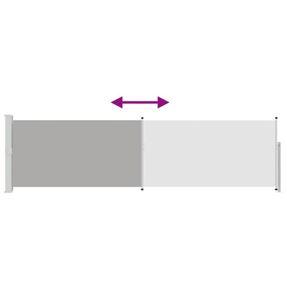 vidaXL Patio Retractable Side Awning 140x514 cm Grey