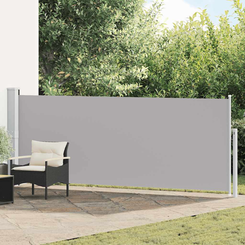 vidaXL Patio Retractable Side Awning 140x514 cm Grey