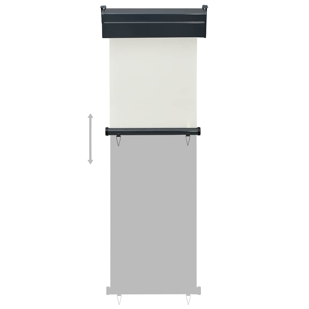 vidaXL Balcony Vertical Awning | Cream | Polyester, Aluminium, Steel | 65x250 cm