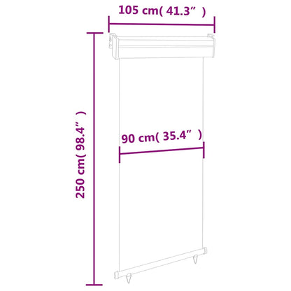 vidaXL Balcony Side Awning 105x250 cm Grey