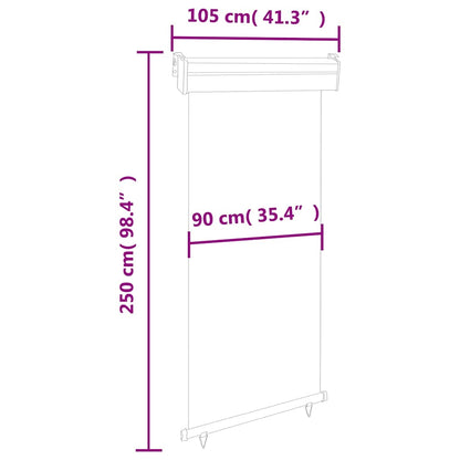 vidaXL Balcony Side Awning 105x250 cm Brown