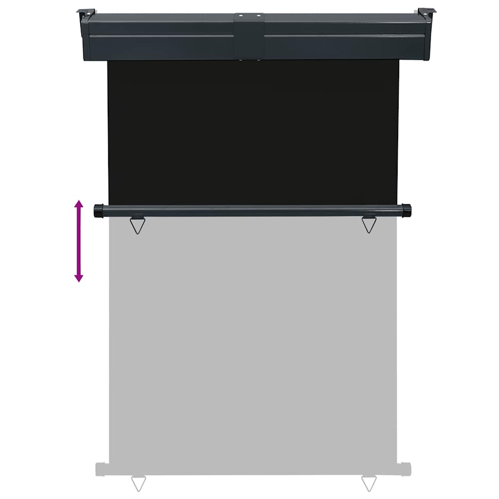 vidaXL Balcony Side Awning 125x250 cm Black