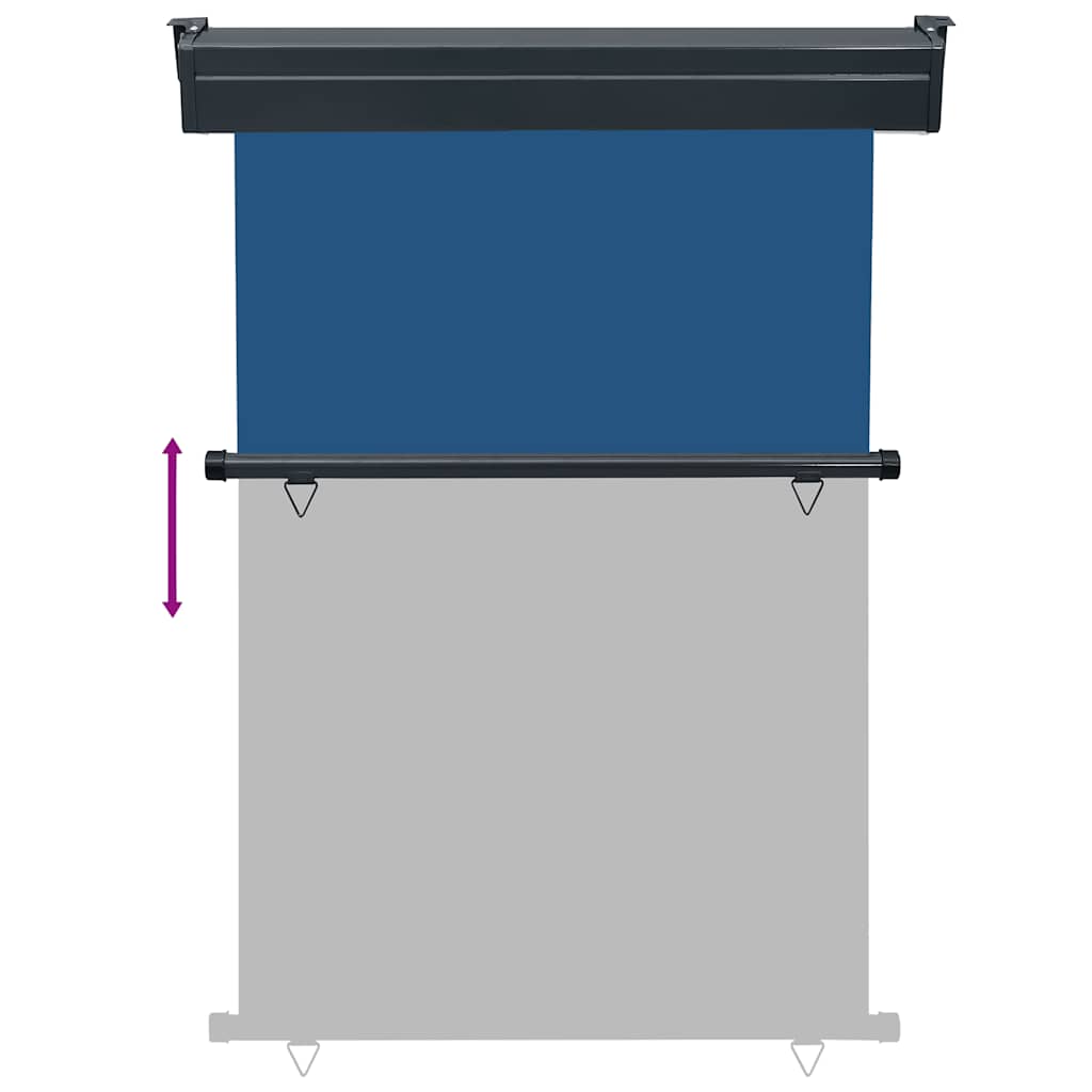 vidaXL Balcony Side Awning | Blue | Steel, aluminium, fabric (100% polyester)