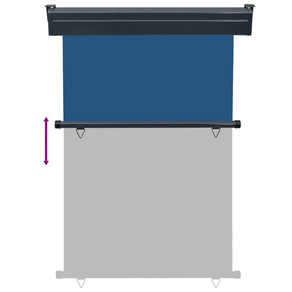 vidaXL Balcony Side Awning | Blue | Steel, aluminium, fabric (100% polyester)
