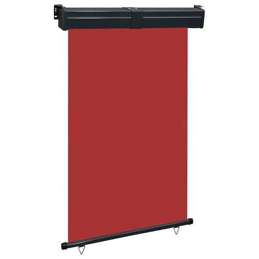 vidaXL Balcony Side Awning | Red | Steel | 125 cm x 250 cm | Retractable