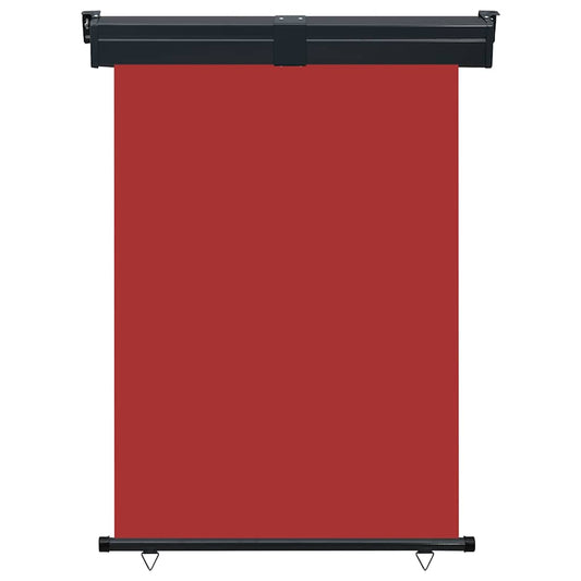 vidaXL Balcony Side Awning | Red | Steel | 125 cm x 250 cm | Retractable