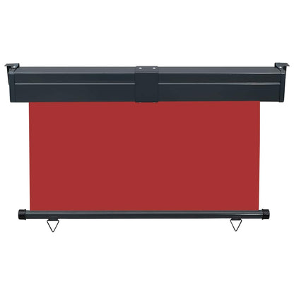 vidaXL Balcony Side Awning | Red | Steel | 125 cm x 250 cm | Retractable