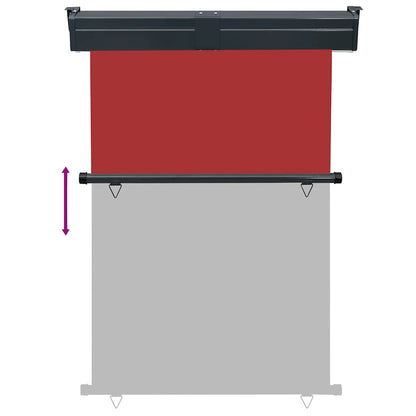 vidaXL Balcony Side Awning | Red | Steel | 125 cm x 250 cm | Retractable