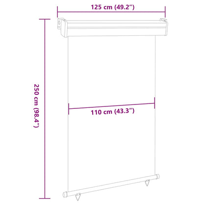 vidaXL Balcony Side Awning | Grey | Steel, aluminium, polyester | Medium