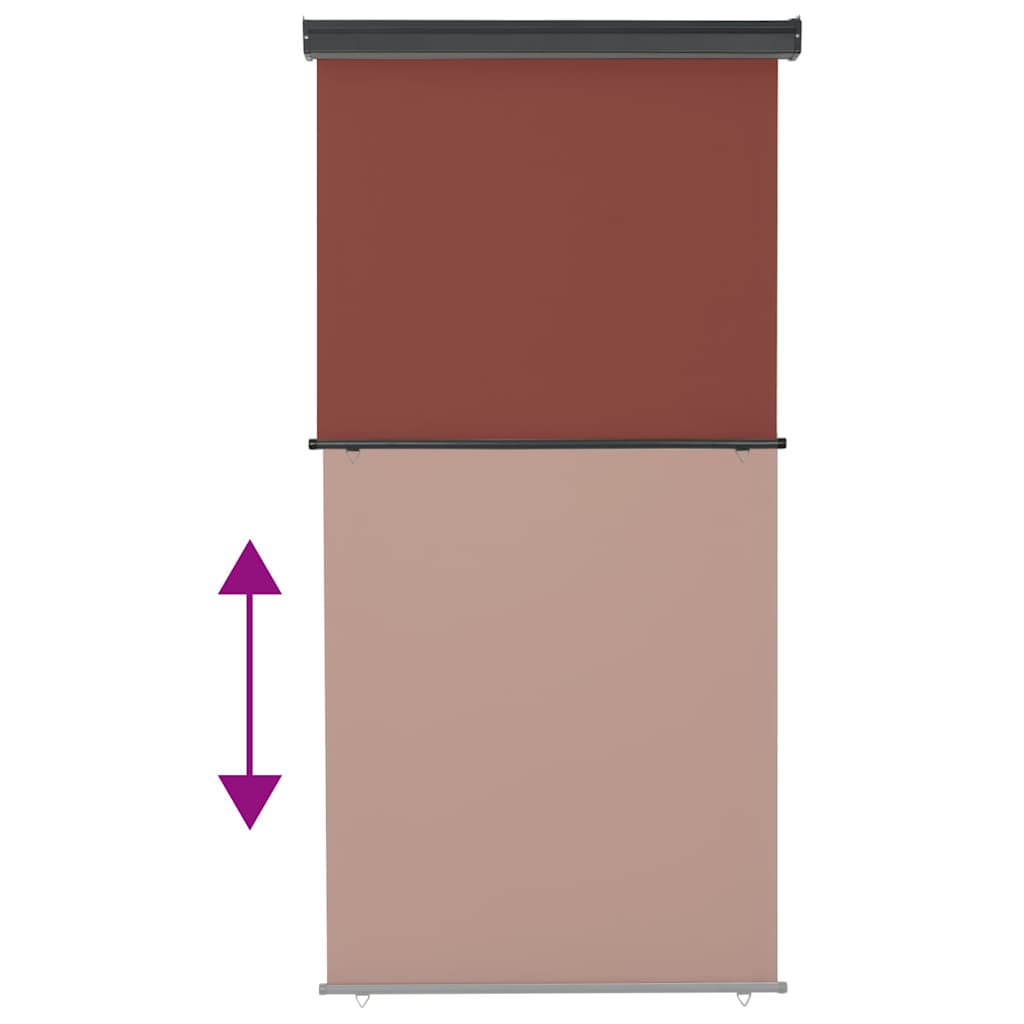 vidaXL Balcony Side Awning | Brown | Polyester, Aluminium, Steel | 125x250 cm