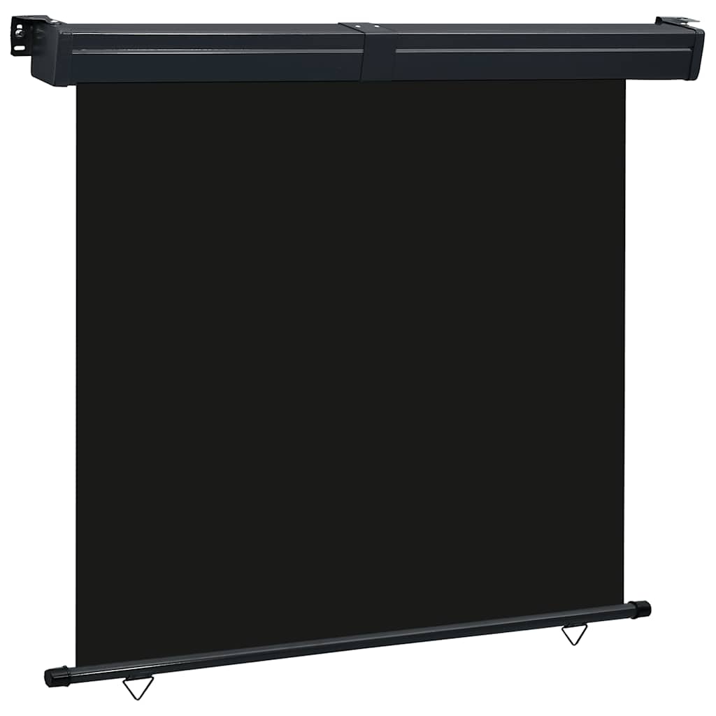 vidaXL Balcony Side Awning | Black | Steel, aluminium, 100% polyester fabric