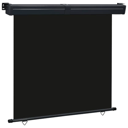 vidaXL Balcony Side Awning | Black | Steel, aluminium, 100% polyester fabric