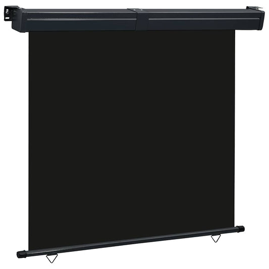 vidaXL Balcony Side Awning | Black | Steel, aluminium, 100% polyester fabric