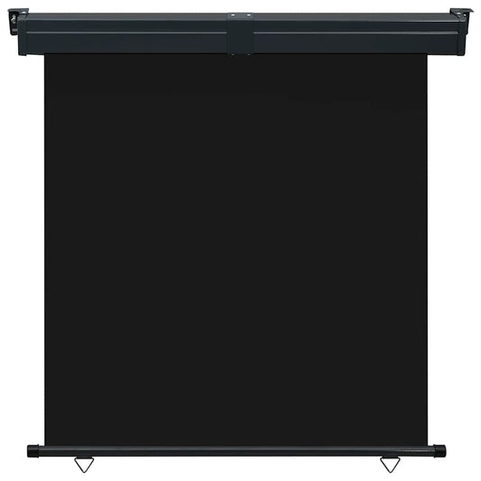 vidaXL Balcony Side Awning | Black | Steel, aluminium, 100% polyester fabric