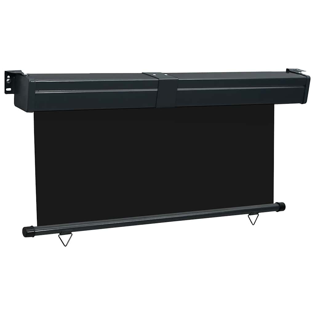 vidaXL Balcony Side Awning | Black | Steel, aluminium, 100% polyester fabric