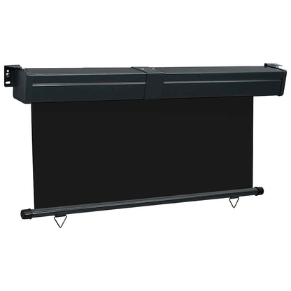 vidaXL Balcony Side Awning | Black | Steel, aluminium, 100% polyester fabric