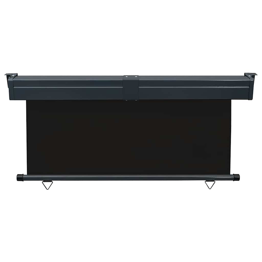 vidaXL Balcony Side Awning | Black | Steel, aluminium, 100% polyester fabric