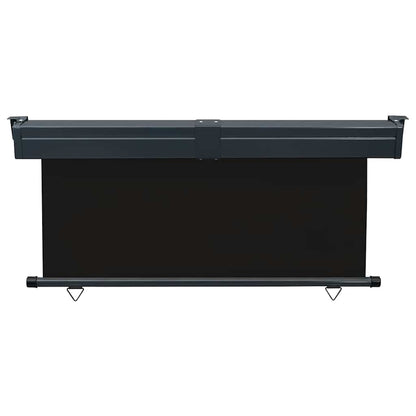 vidaXL Balcony Side Awning | Black | Steel, aluminium, 100% polyester fabric
