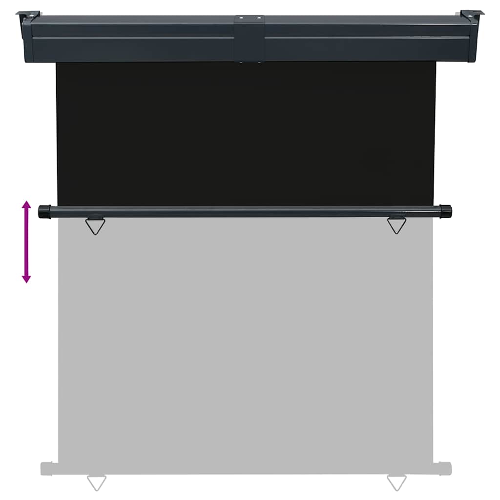 vidaXL Balcony Side Awning | Black | Steel, aluminium, 100% polyester fabric