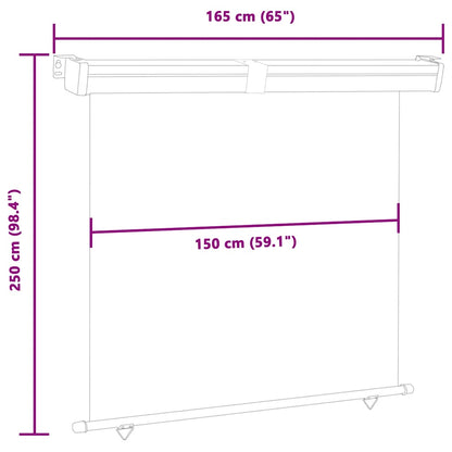 vidaXL Balcony Side Awning | Black | Steel, aluminium, 100% polyester fabric