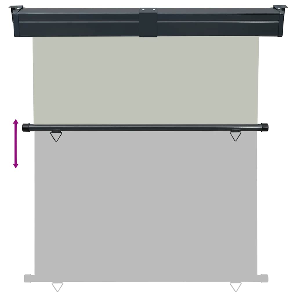 vidaXL Balcony Side Awning | Grey | Steel | 175x250 cm | Retractable