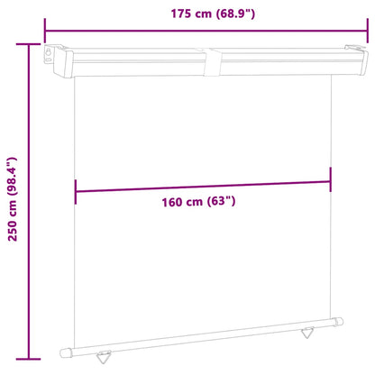 vidaXL Balcony Side Awning 175x250 cm Brown