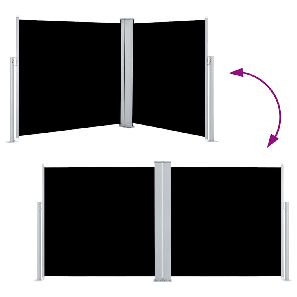 vidaXL Side Awning | Black | Polyester with PU coating | 100x600 cm