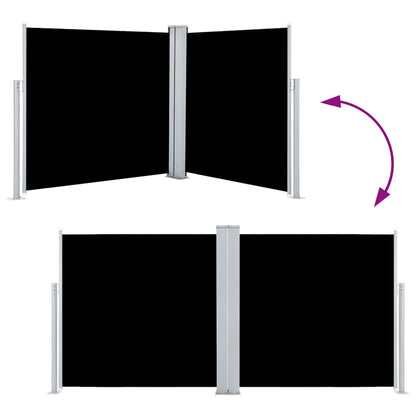 vidaXL Side Awning | Black | Polyester with PU coating | 100x600 cm