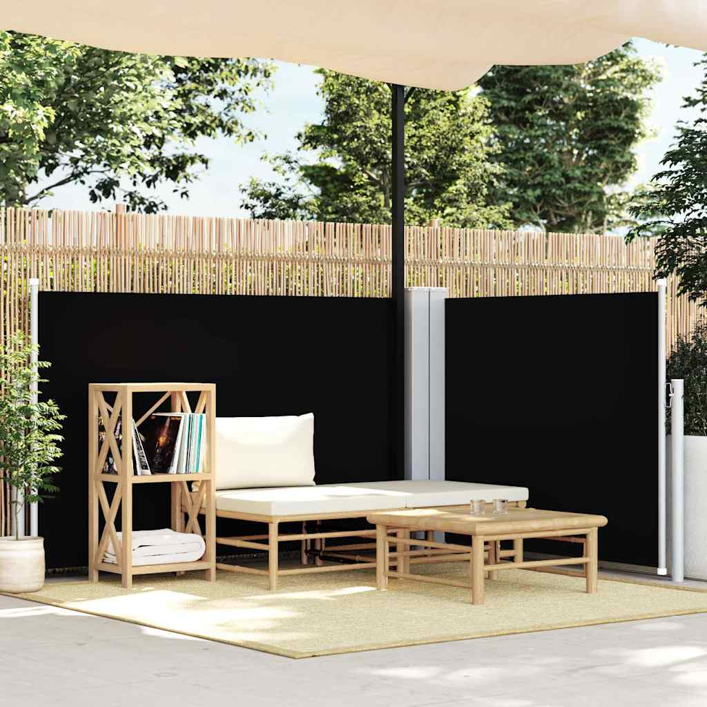 vidaXL Side Awning | Black | Polyester with PU coating | 100x600 cm