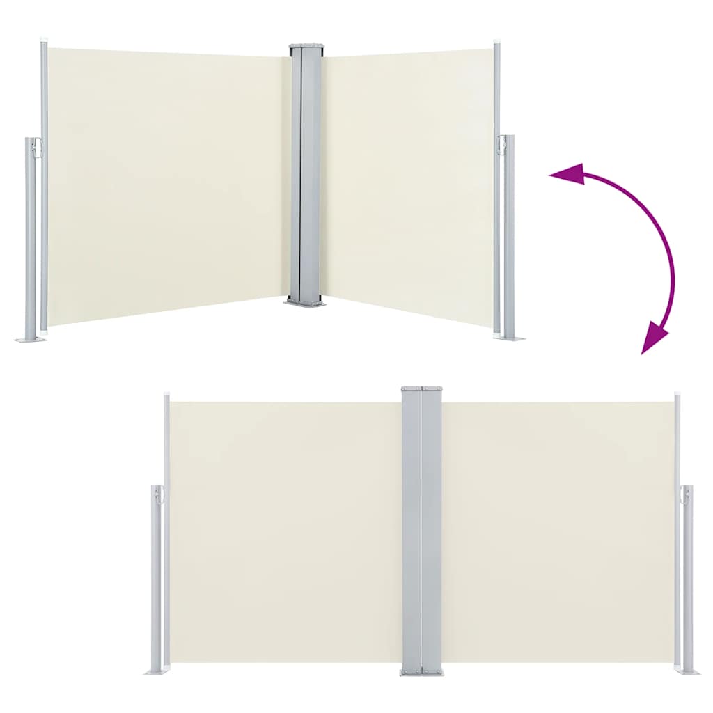vidaXL Retractable Side Awning Cream 100x600 cm