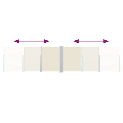 vidaXL Retractable Side Awning Cream 100x600 cm