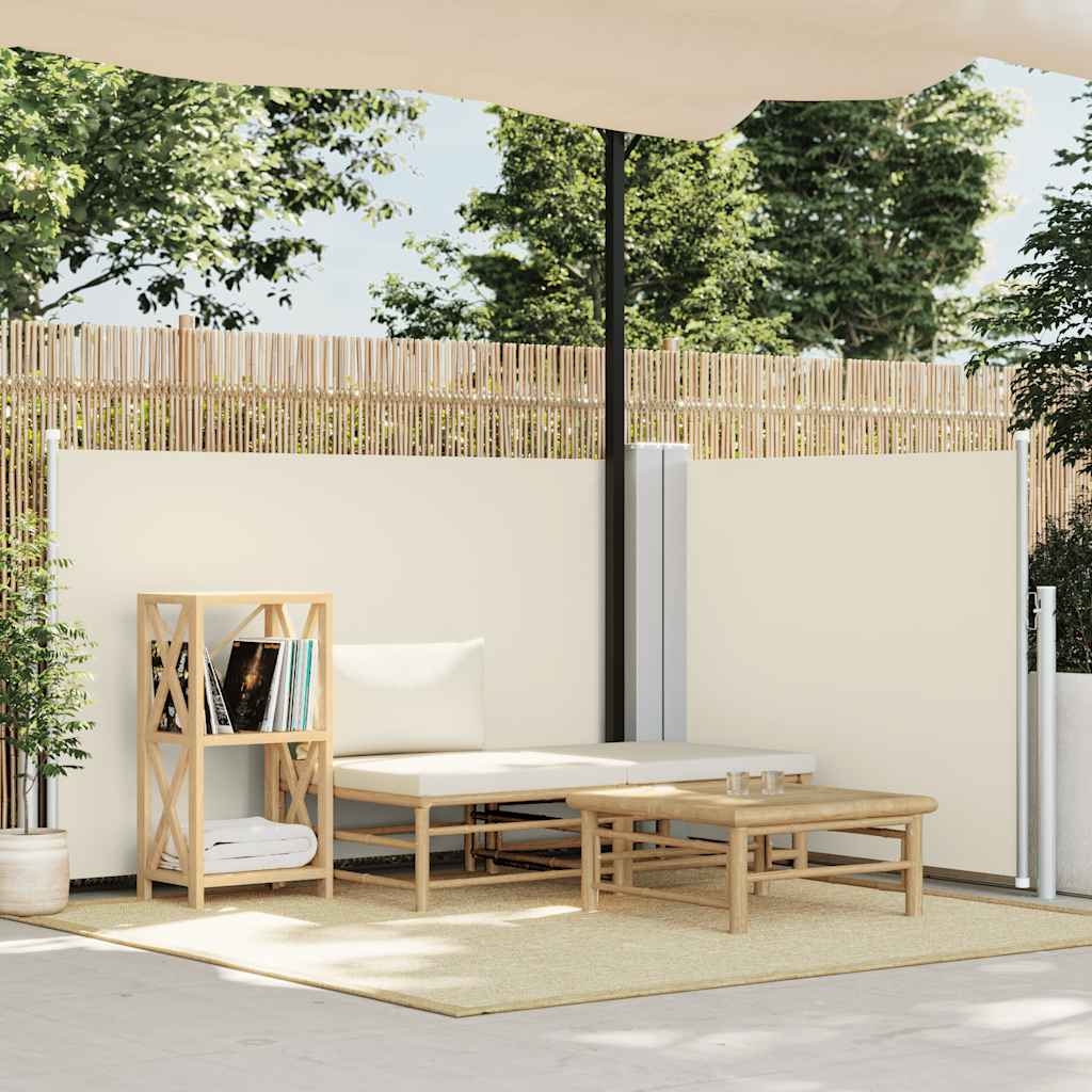 vidaXL Retractable Side Awning Cream 100x600 cm