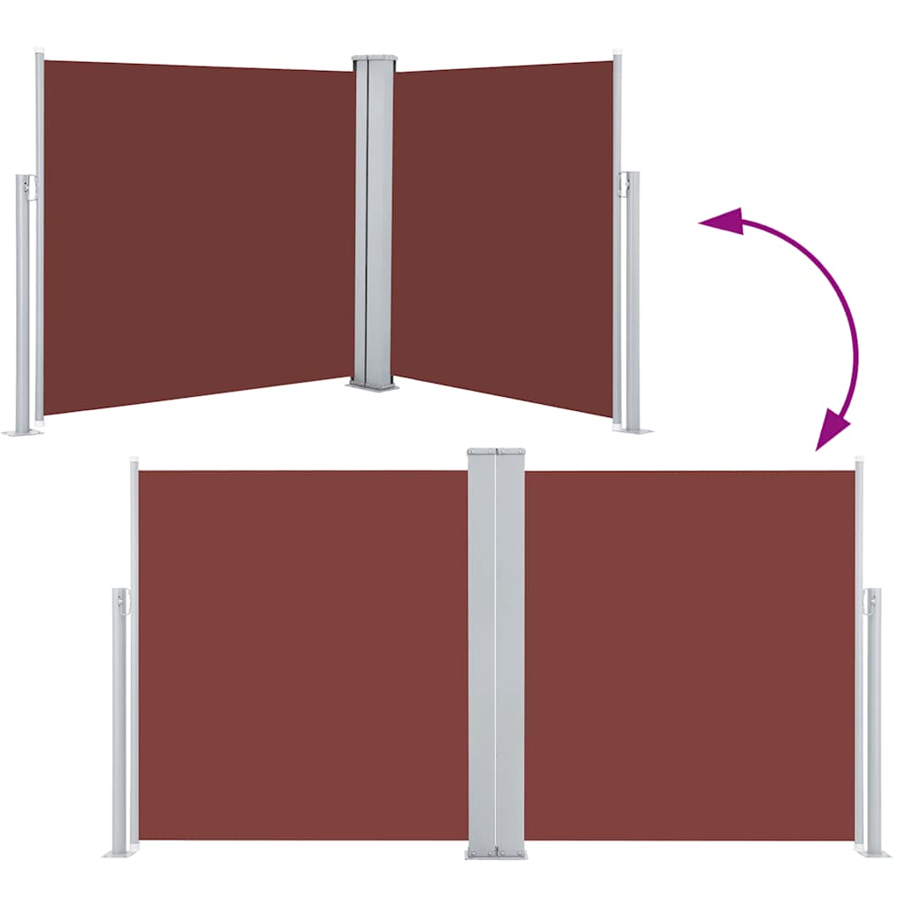vidaXL Retractable Side Awning Brown 100x600 cm