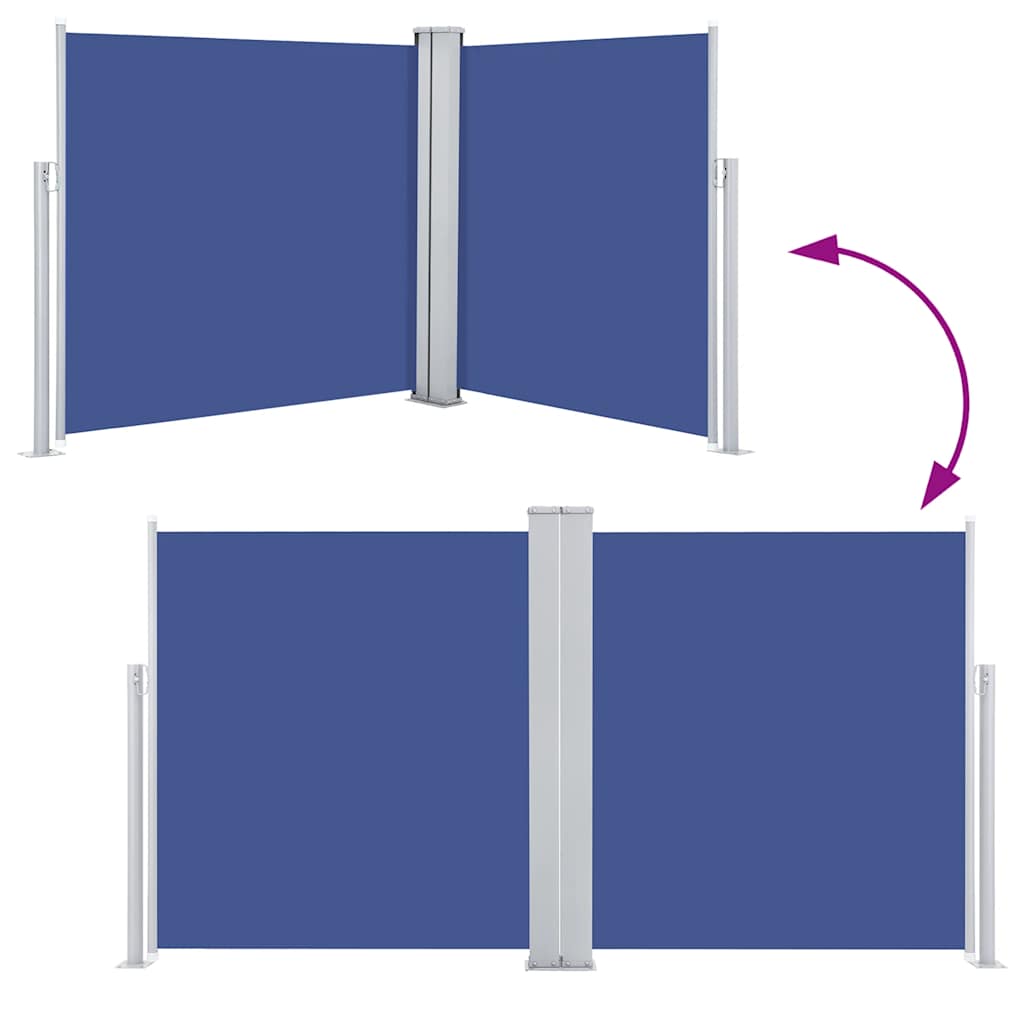 vidaXL Retractable Side Awning Blue 100x600 cm
