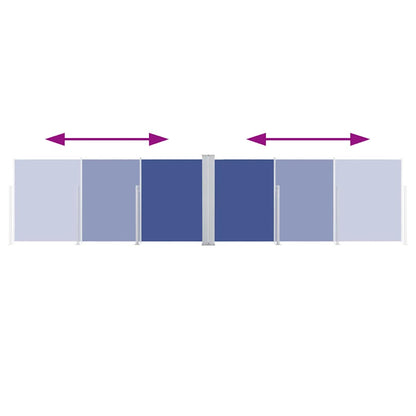 vidaXL Side Awning | Blue | 100% polyester with PU coating | 100x600 cm