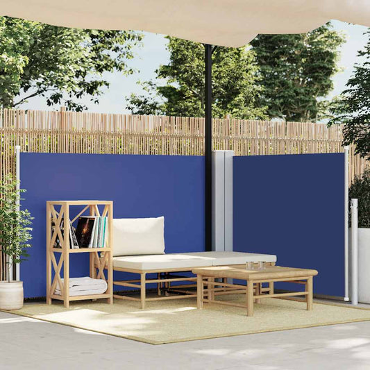 vidaXL Side Awning | Blue | 100% polyester with PU coating | 100x600 cm