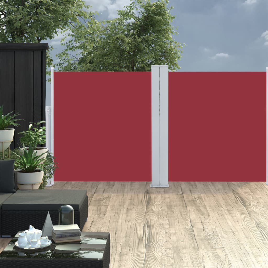 vidaXL Side Awning | Red | Polyester with PU coating | 100 x 600 cm