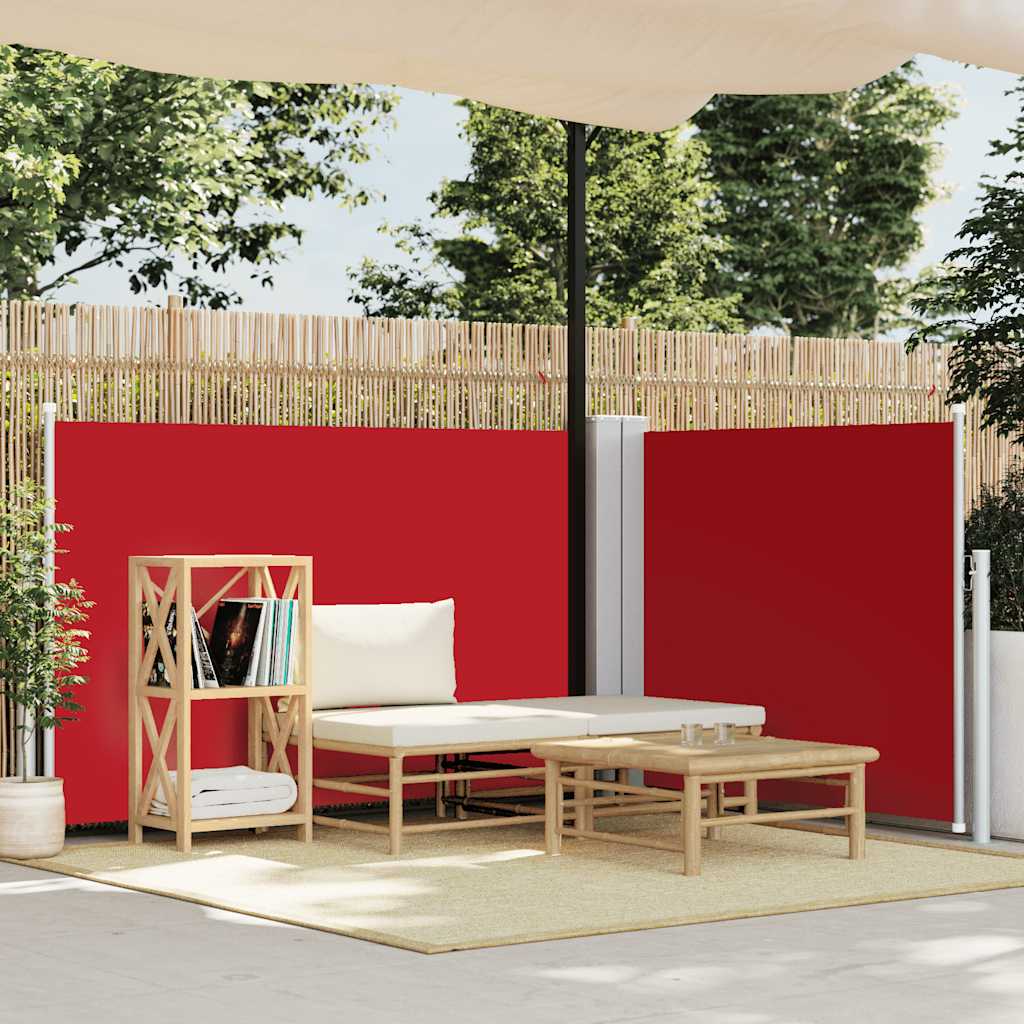 vidaXL Side Awning | Red | Polyester with PU coating | 100 x 600 cm