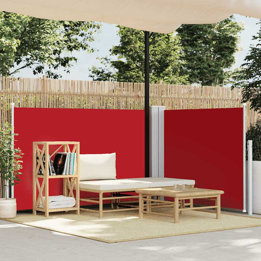 vidaXL Side Awning | Red | Polyester with PU coating | 100 x 600 cm