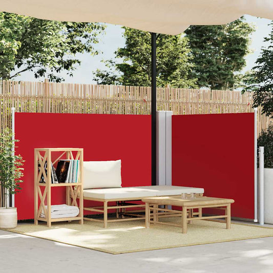 vidaXL Retractable Side Awning Red 100x600 cm
