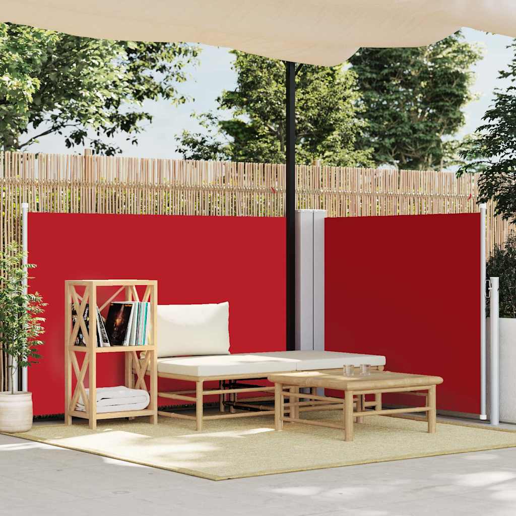 48447 vidaXL Retractable Side Awning Red 100x600 cm