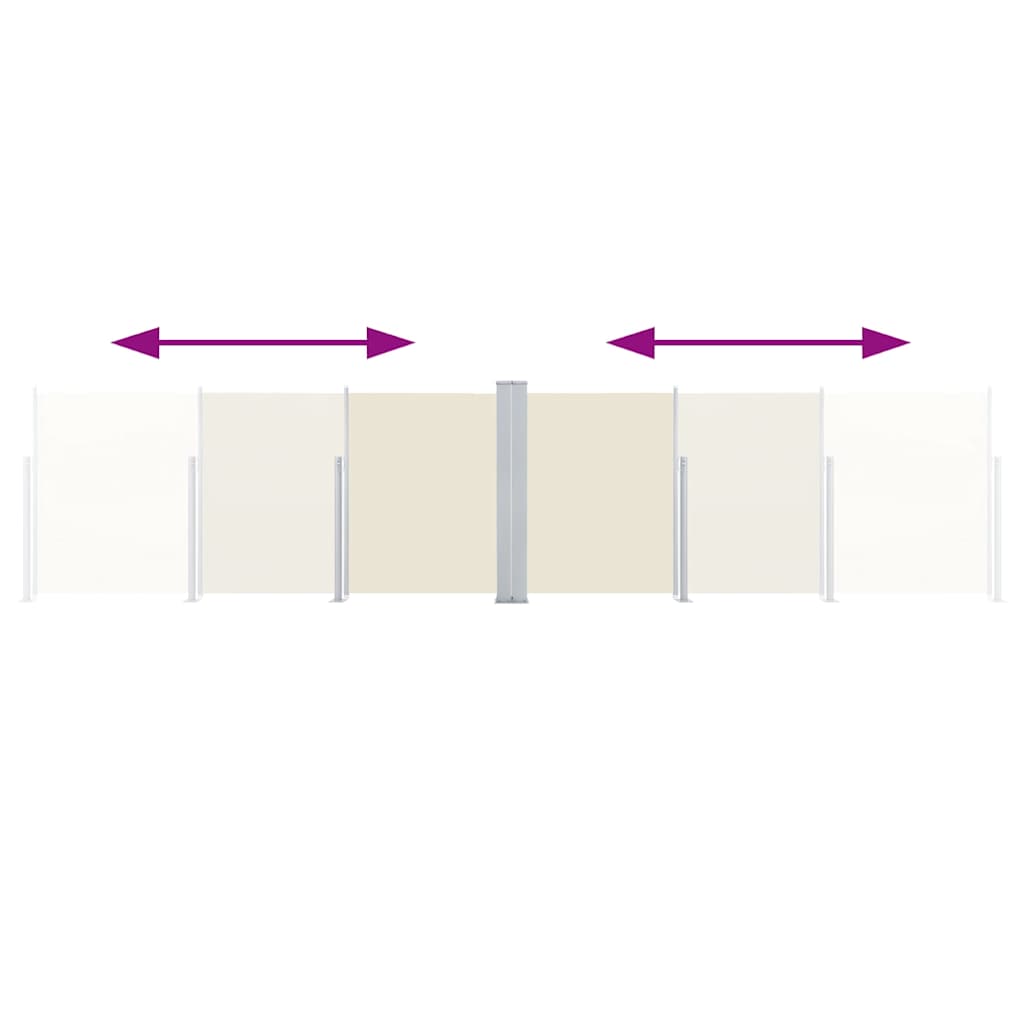 vidaXL Retractable Side Awning Cream 120x600 cm